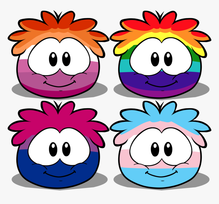Pride Puffles Pride Puffles Pride Puffles Pride Puffles - Club Penguin Ghost Puffles, HD Png Download, Free Download