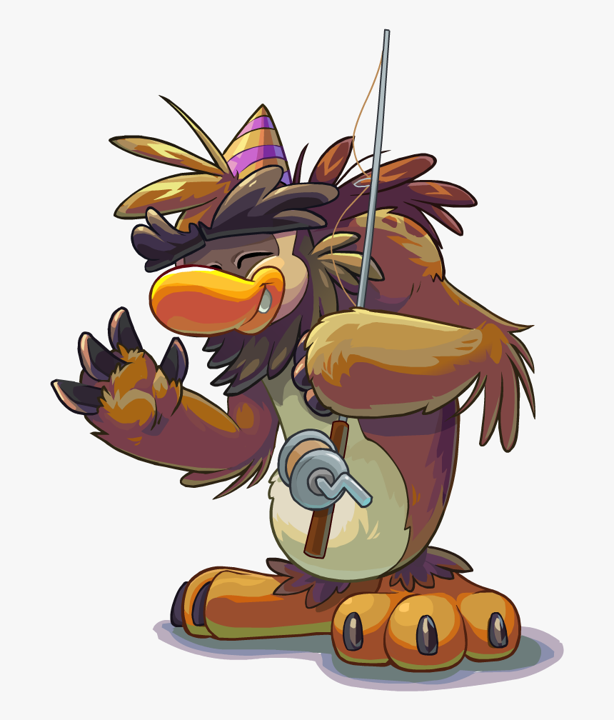 Puffle Party 2015 Sasquatch With Fishing Pole - Club Penguin Sasquatch, HD Png Download, Free Download