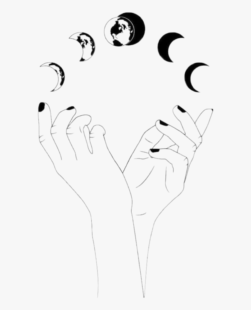 #freetoedit #witchcraft #moon #hands #witch - Hand, HD Png Download, Free Download