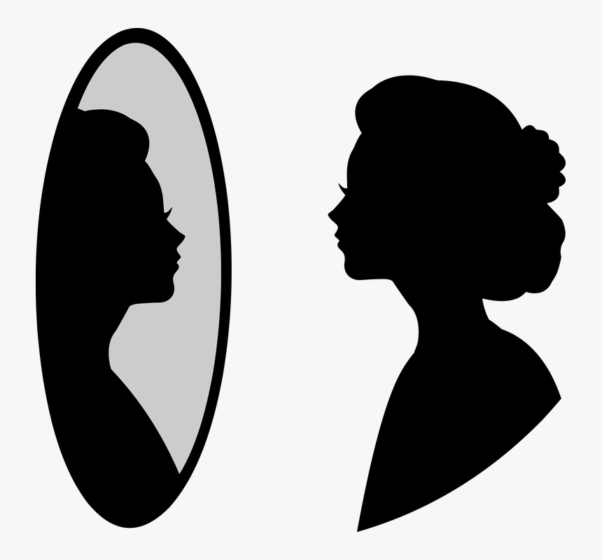 Silhouette Looking In The Mirror, HD Png Download, Free Download