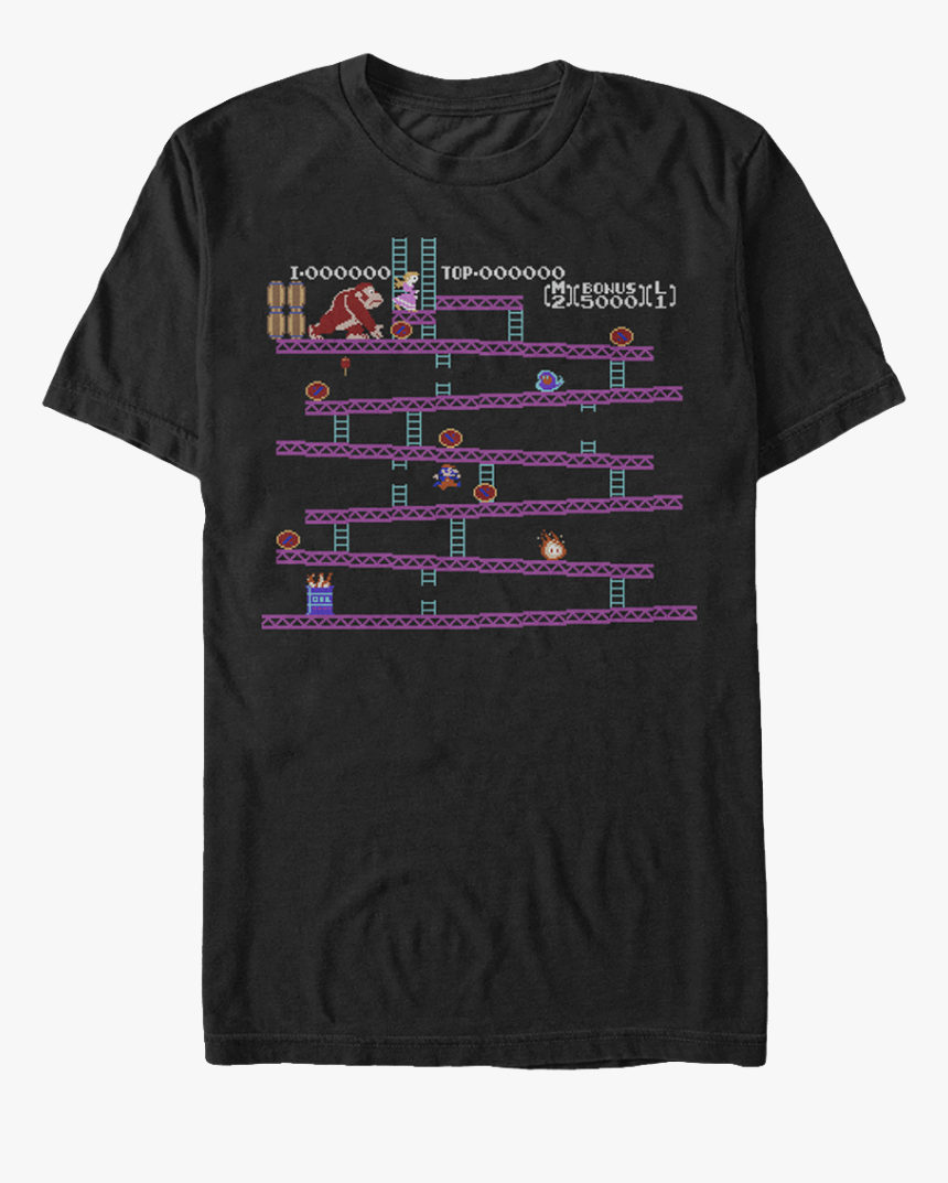 Level One Donkey Kong T-shirt - Nintendo Donkey Kong T Shirt, HD Png Download, Free Download