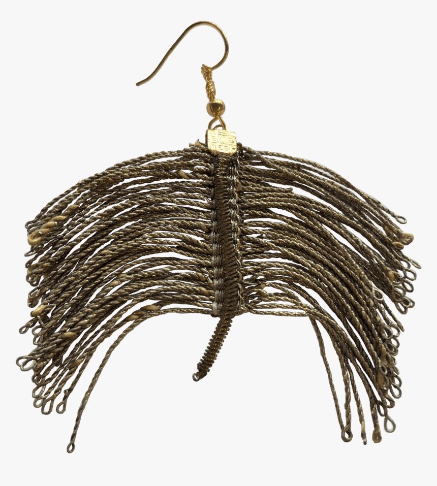 Bronze Bullion Fringe Metal Wire Wishbone Earrings - Earrings, HD Png Download, Free Download