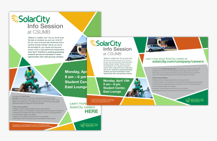 Solar City Info Session Email Newsletter And Digital - Solarcity, HD Png Download, Free Download
