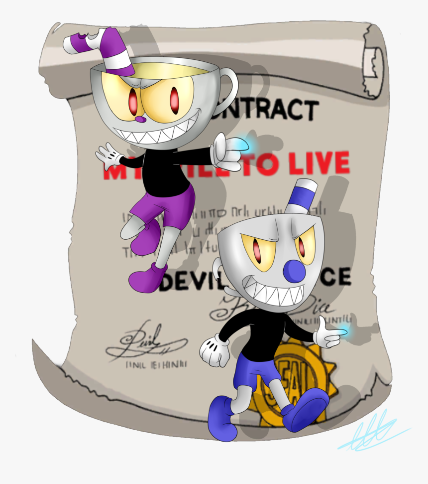 Cuphead And Mugman “bad End” Versions From “cuphead - Devil Soul Contract, HD Png Download, Free Download