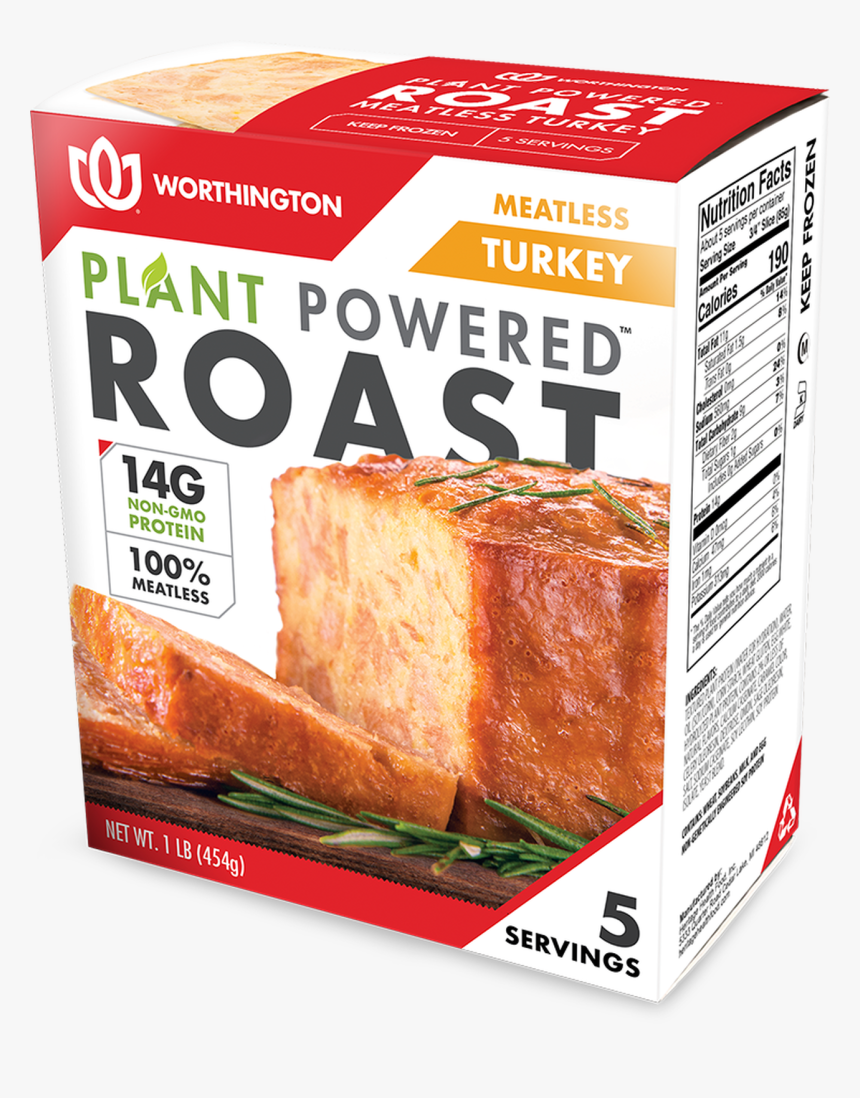 Meatless Turkey Roast, 1 Lb - Worthington Plant Powered Roast, HD Png Download, Free Download
