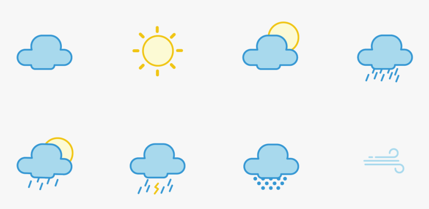 Flat Weather Icons Png, Transparent Png, Free Download