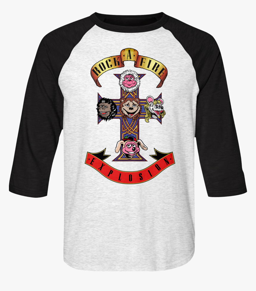 Appetite Rock-afire Explosion Raglan Baseball Shirt - Guns N Roses Vector, HD Png Download, Free Download