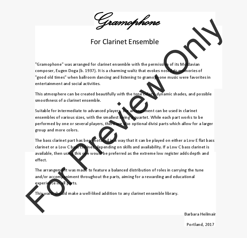 Gramophone Thumbnail Gramophone Thumbnail Gramophone - Storm Chasing William Owens Band Clarinet Sheet Music, HD Png Download, Free Download