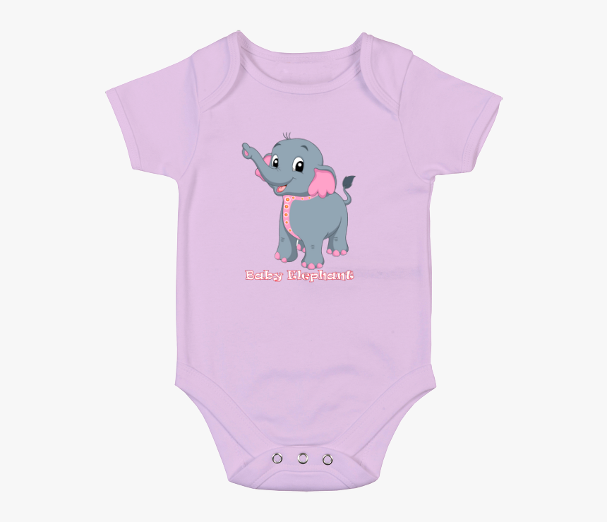 Baby Elephant Baby Bodysuit - Cartoon, HD Png Download, Free Download