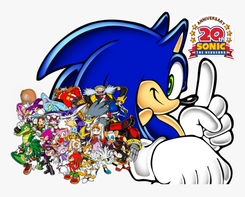 Sonic Characters Wallpaper - Sonic The Hedgehog 20th, HD Png Download, Free Download