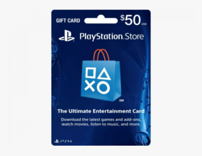 Sony Playstation Store 50$ Webstore Wallet Top-up - Ps4 Card Png, Transparent Png, Free Download