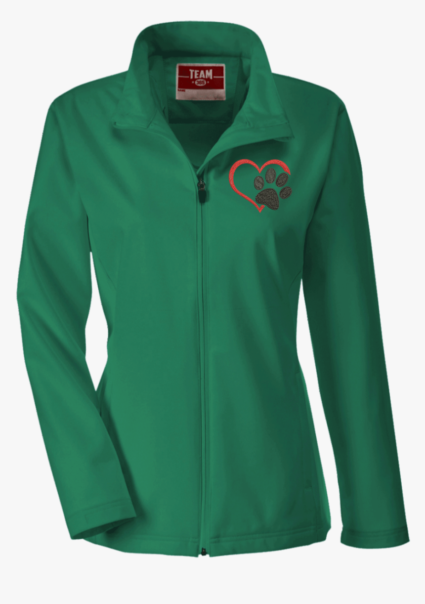 Embroidered Love Heart Paw Print Soft Shell Jacket", HD Png Download, Free Download