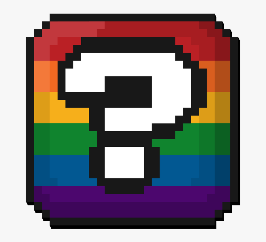 Large Pixel Box Made Of Pixels In The Colors Of The - Rainbow Question Mark, HD Png Download, Free Download