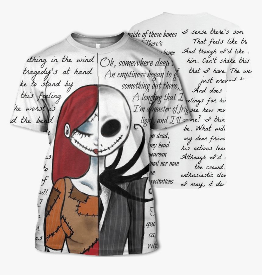 Tim Burton Nightmare Before Christmas Poem Tshirt - Drawing Cartoon Sally Nightmare Before Christmas, HD Png Download, Free Download