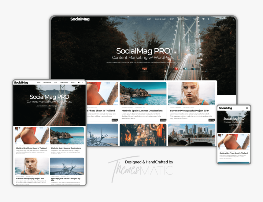 Socialmag Pro Wordpress Theme - Website, HD Png Download, Free Download