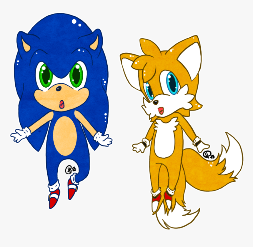 = Chibi Sonic And Tails= - Cartoon, HD Png Download, Free Download