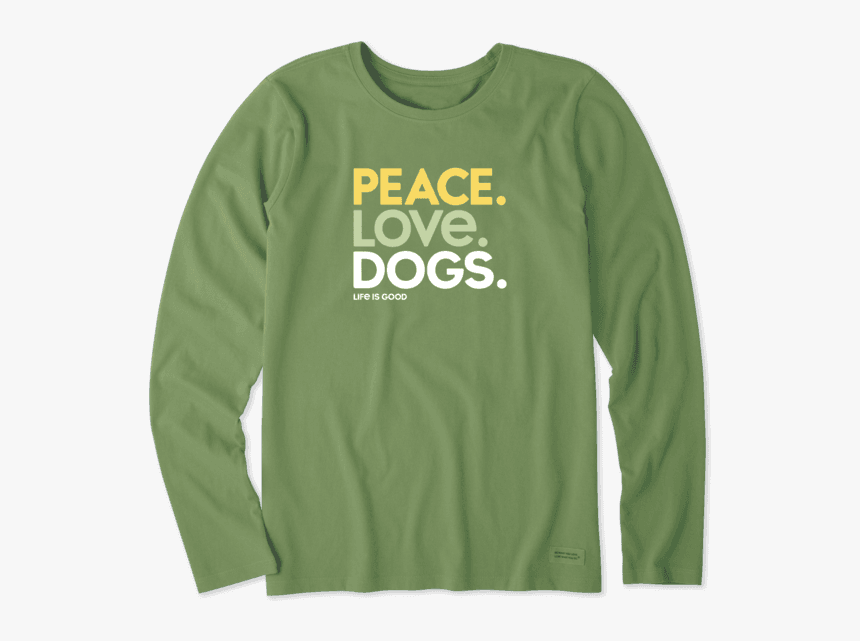 Women"s Peace Love Dogs Long Sleeve Crusher Tee - 위 메이크 프라이스, HD Png Download, Free Download
