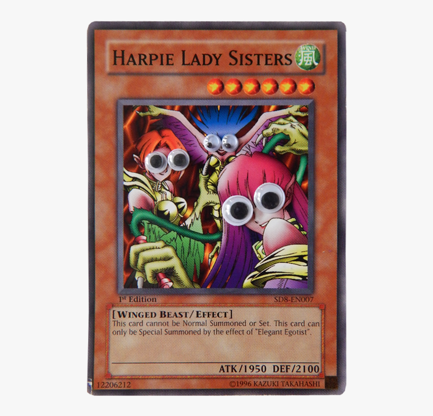 Harpie Lady Sisters With Googly Eyes - Yugioh Card Harpie Lady Sisters, HD Png Download, Free Download