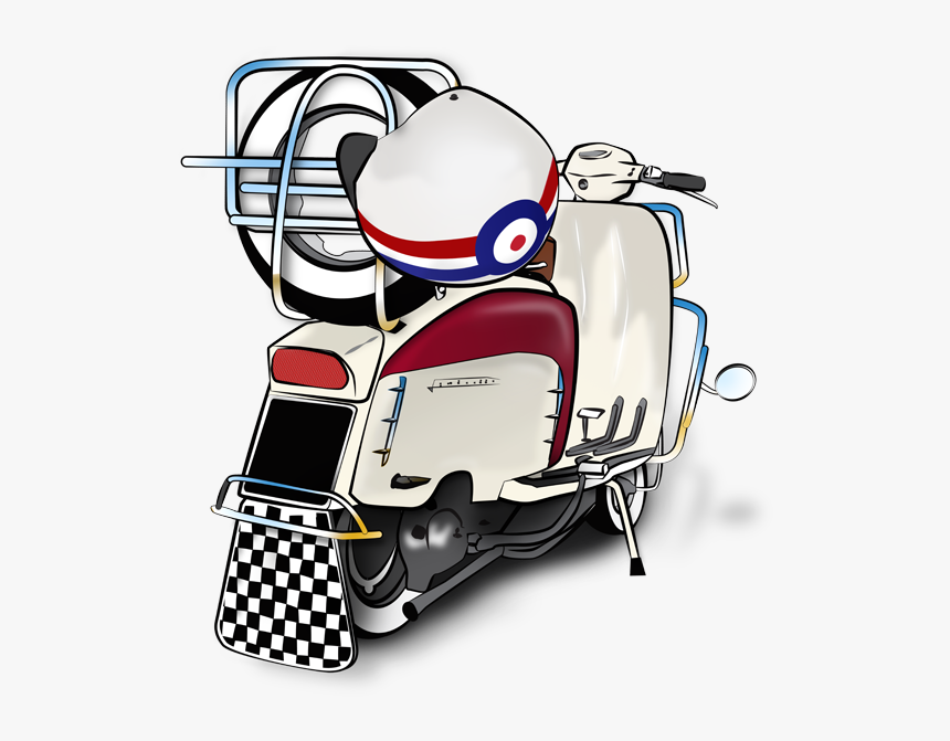 Scooter Vector Art - Mod Lambretta Scooter Drawing, HD Png Download, Free Download