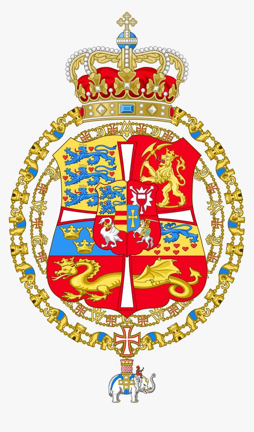 Danish Royal Family Coat Of Arms, HD Png Download, Free Download