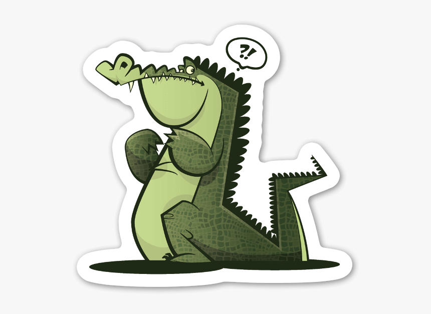 Cocodrilo Confundido Pegatina - Cartoon, HD Png Download, Free Download