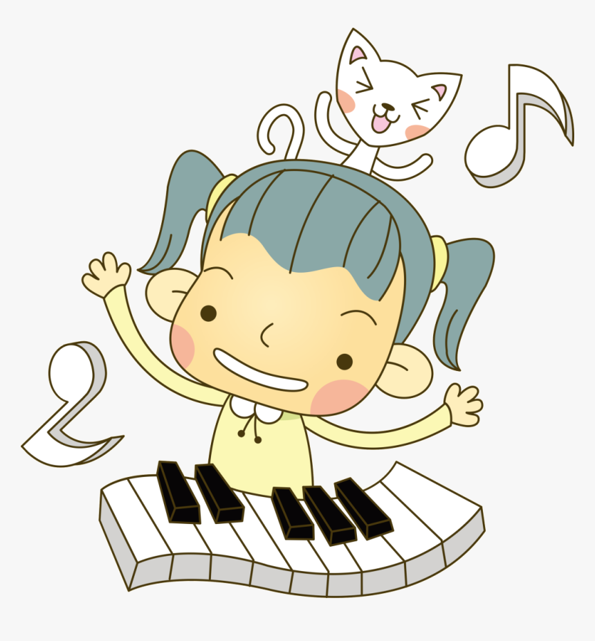 Cartoon Piano Children Play The Piano Png Transparent - Piano, Png Download, Free Download