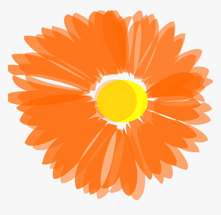 Free Flower Vector - Orange Flower Clipart, HD Png Download, Free Download