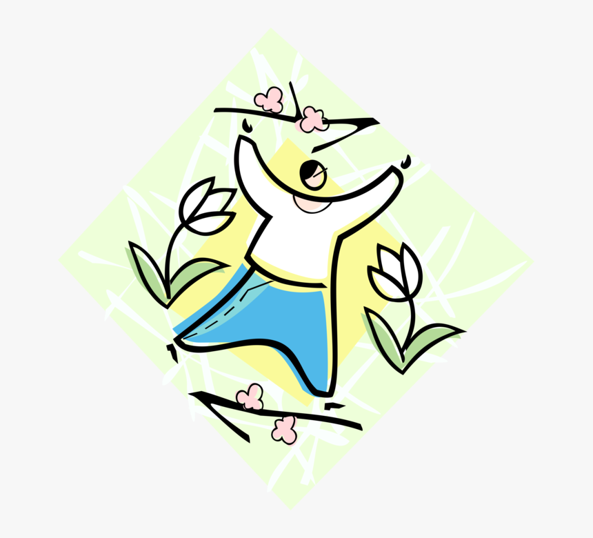 Vector Illustration Of Celebrating Spring Dancer Dancing, HD Png Download, Free Download