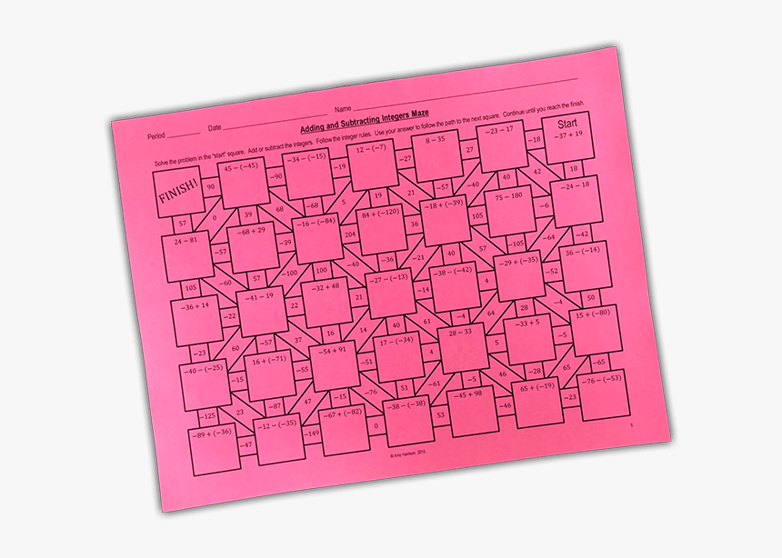 This Is A Fun Way For Your 6th, 7th, Or 8th Grade Math - Paper, HD Png Download, Free Download