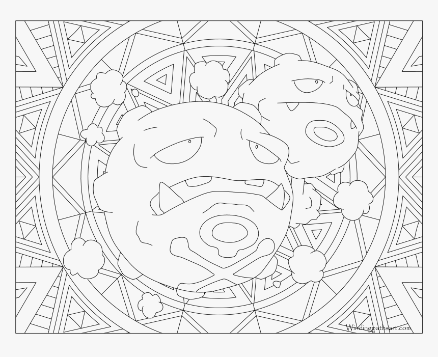 Coloring Pages For Adults Pokemon , Png Download - Pokemon Weezing For Coloring, Transparent Png, Free Download