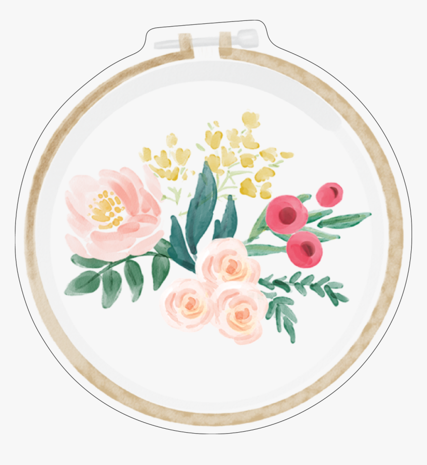 Embroidery Hoop Png - Garden Roses, Transparent Png, Free Download