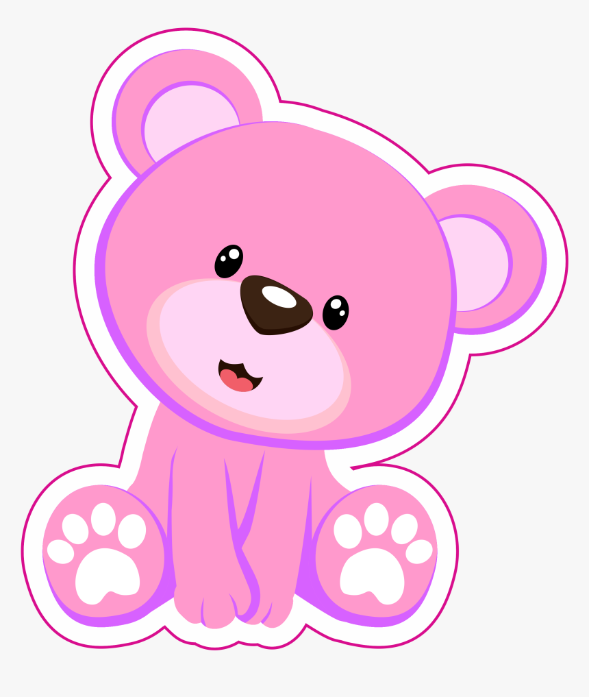 Ursinho Rosa Png - Bear Pink Baby Shower Png, Transparent Png, Free Download