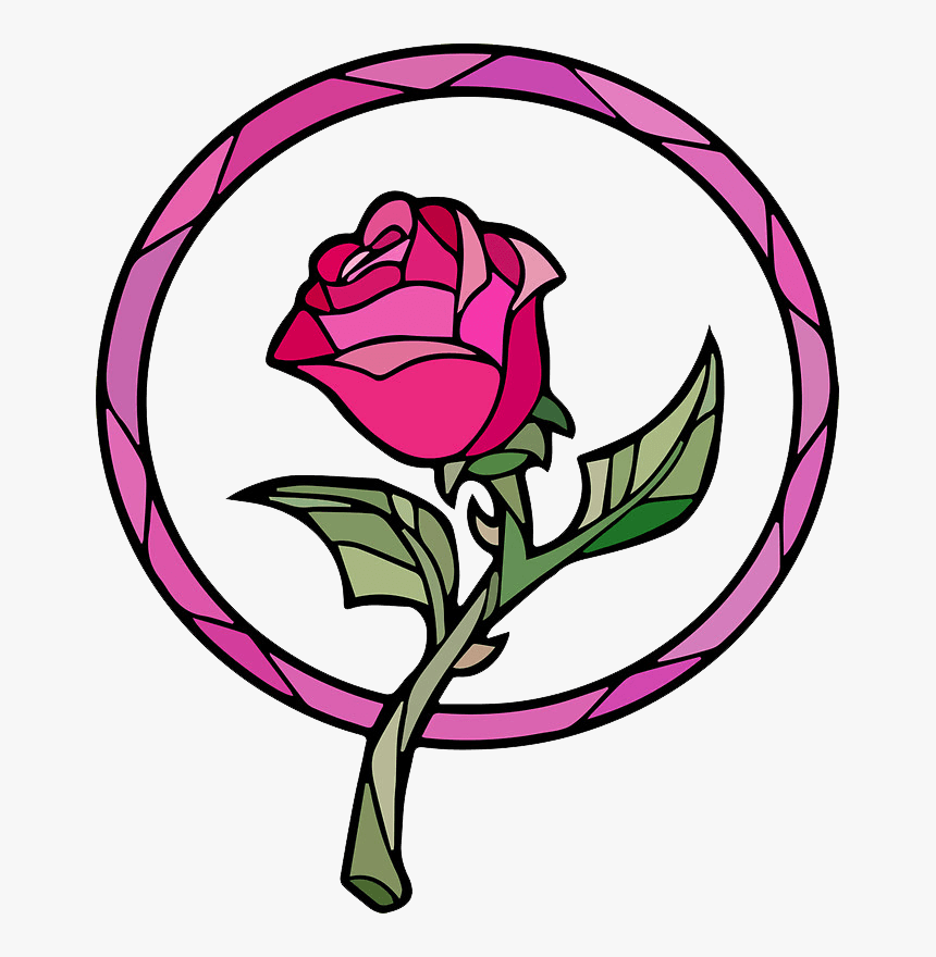 Beauty The Beast Miscellaneous Clipart - Beauty And The Beast Stain Glass Rose, HD Png Download, Free Download