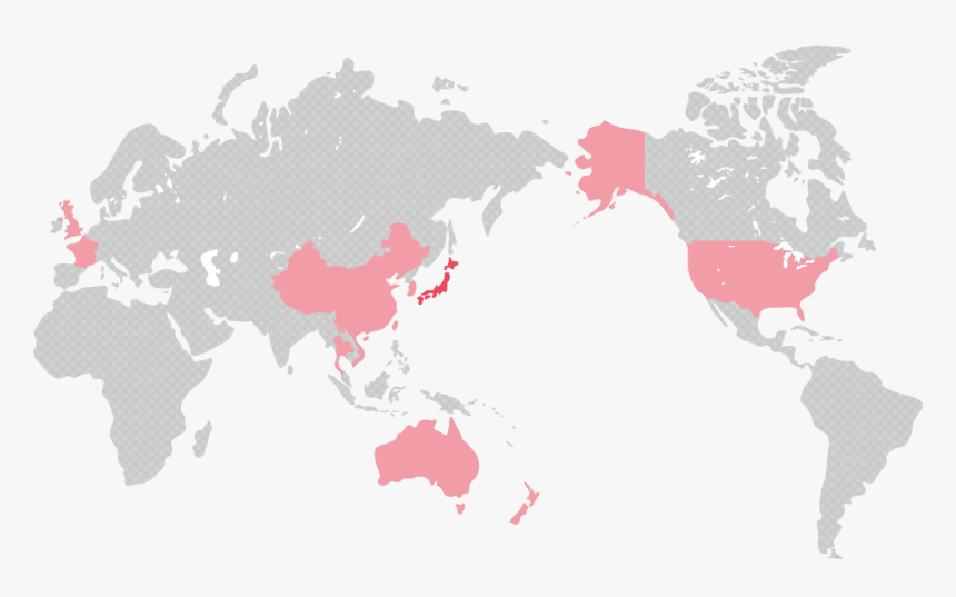 World Map - World Map Japan Middle, HD Png Download, Free Download