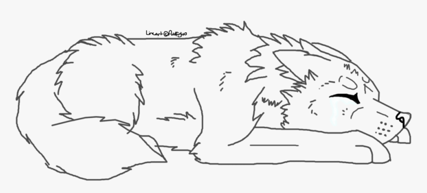 Sad Wolf Lineart - Line Art, HD Png Download, Free Download