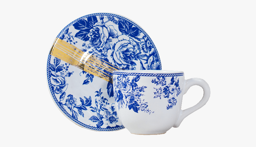 Comprar Conjunto Xicara E Pires Cafe Faixa Cosi - Blue And White Porcelain, HD Png Download, Free Download