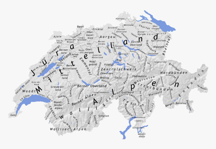 Schweizer Regionen2 - Map Of Swiss Ski Station, HD Png Download, Free Download