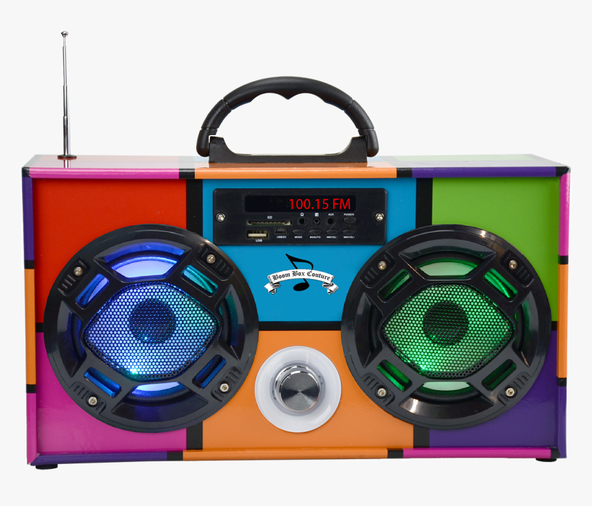 Wireless Express Retro 90"s Pattern Boombox - Boom Box Couture Mini Boom Box, HD Png Download, Free Download