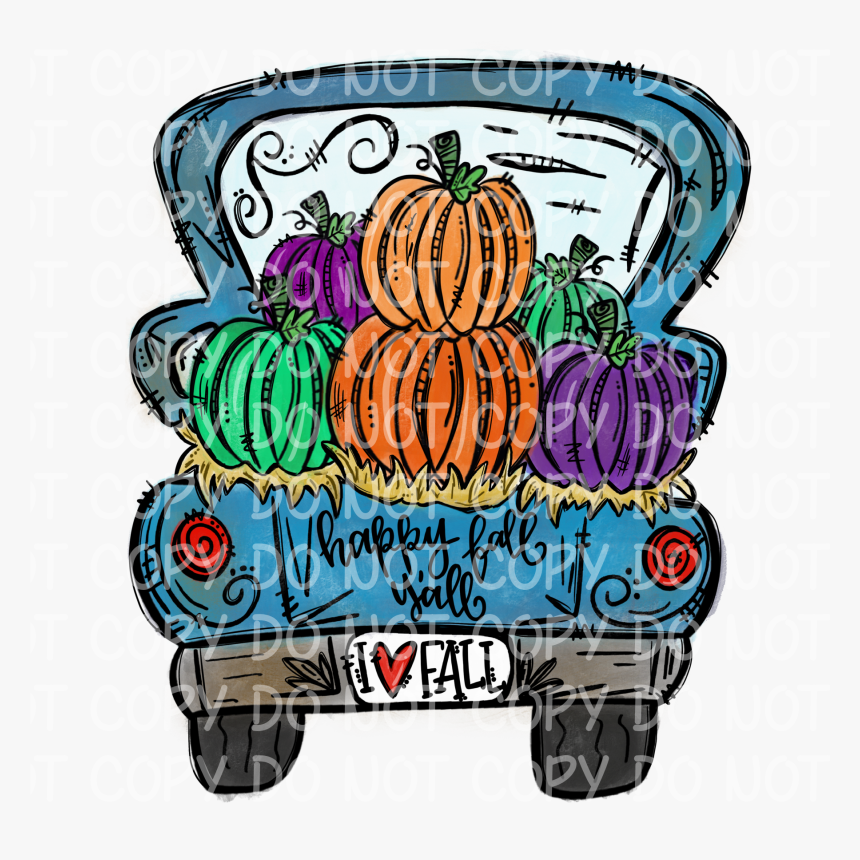 Pumpkin Truck (sublimation) - Truck With Pumpkins Clipart, HD Png Download, Free Download