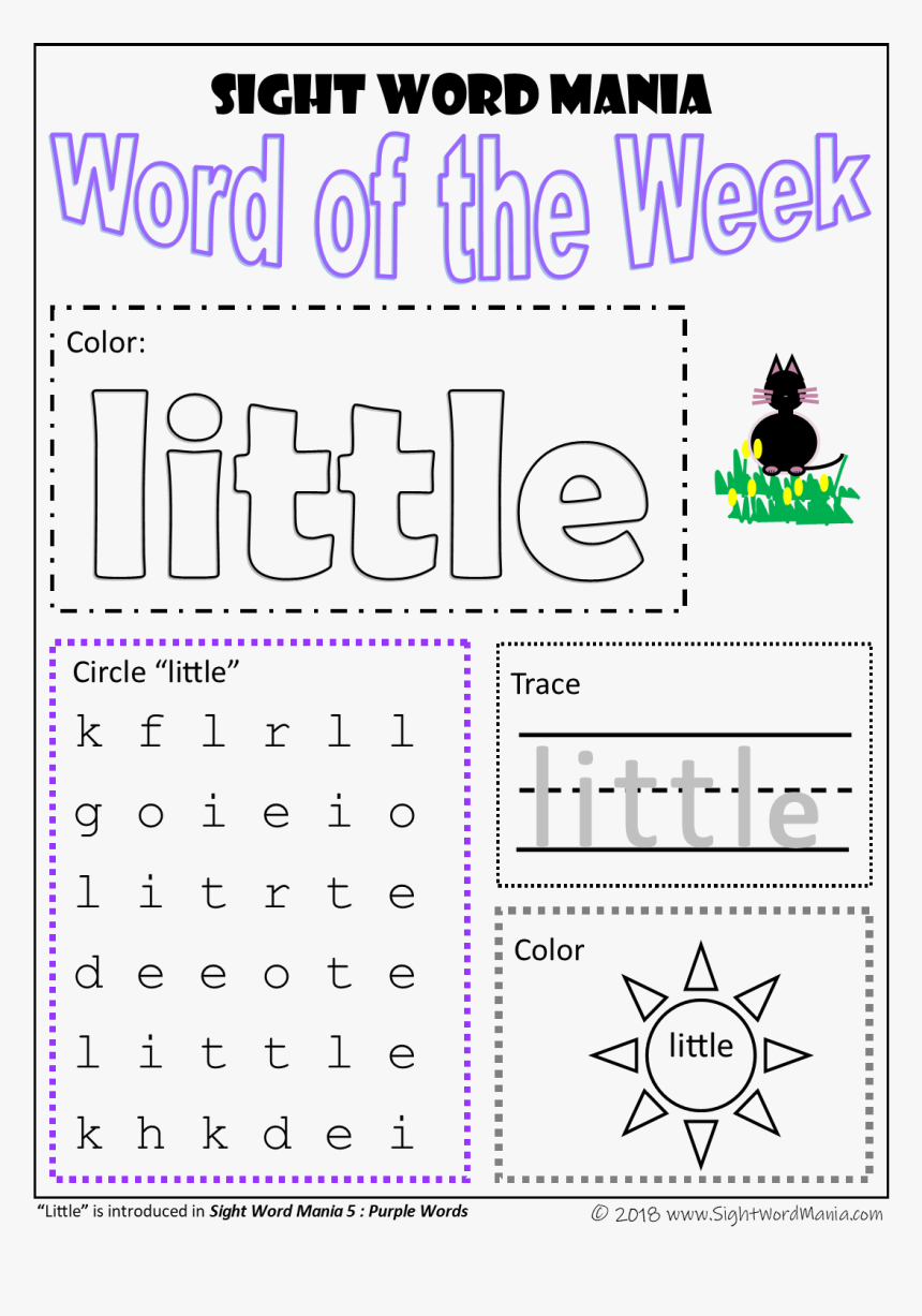 Picture - Sight Word Little Worksheet, HD Png Download, Free Download