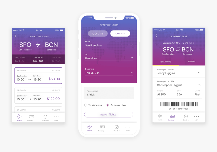 Mobile Booking App Prototype Example - Mobile App Prototype Design, HD Png Download, Free Download