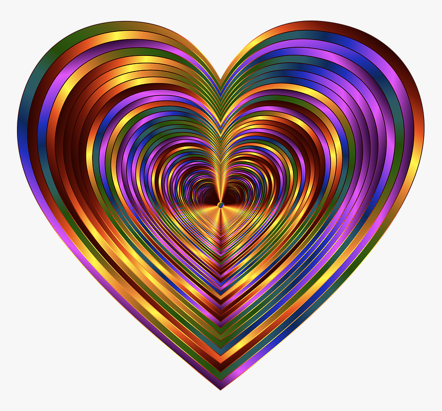 Psychedelic Heart Png, Transparent Png, Free Download