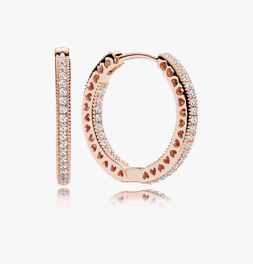 Transparent Pandora Png - Rose Gold Hoop Earrings Pandora, Png Download, Free Download