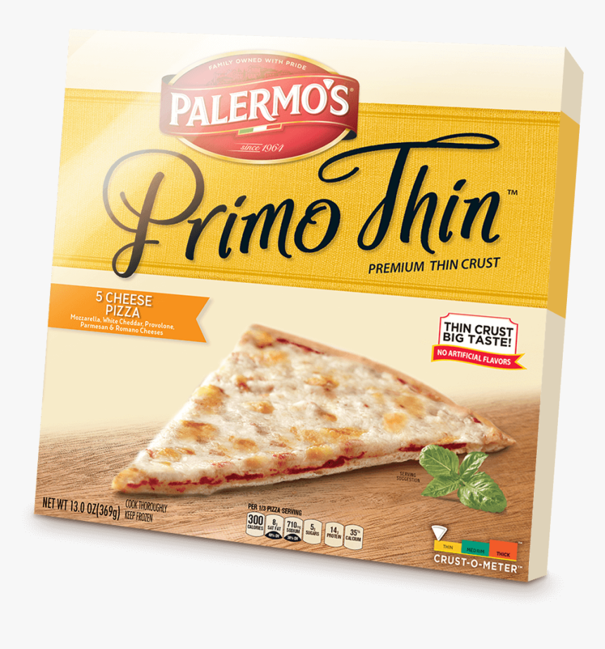 Frozen Pizza Thin Crust , Png Download - Palermo's Primo Thin Pizza Cheese, Transparent Png, Free Download