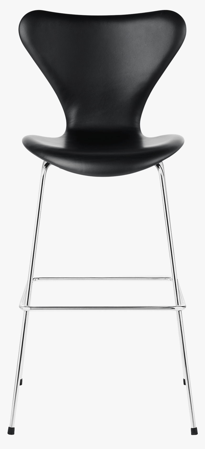 3197 Series 7 Barstool Fully Upholstered Black Leather - Fritz Hansen Series 7 Stool, HD Png Download, Free Download