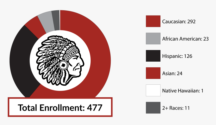 Total Enrollment 477 Caucasian 292 African American - Middle School Cardunal Dms, HD Png Download, Free Download