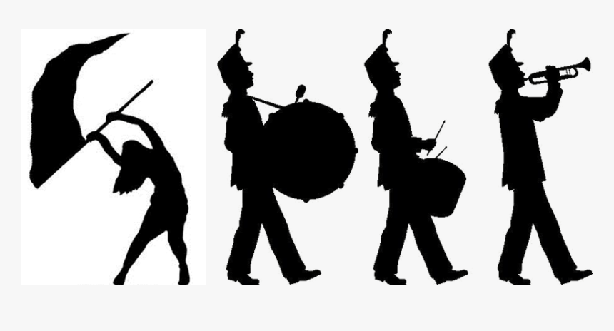 Marching Band Member - Clipart Marching Band Silhouette, HD Png Download, Free Download