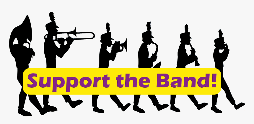 Marching Band Silhouette , Png Download - Marching Band And Colorguard Clipart, Transparent Png, Free Download