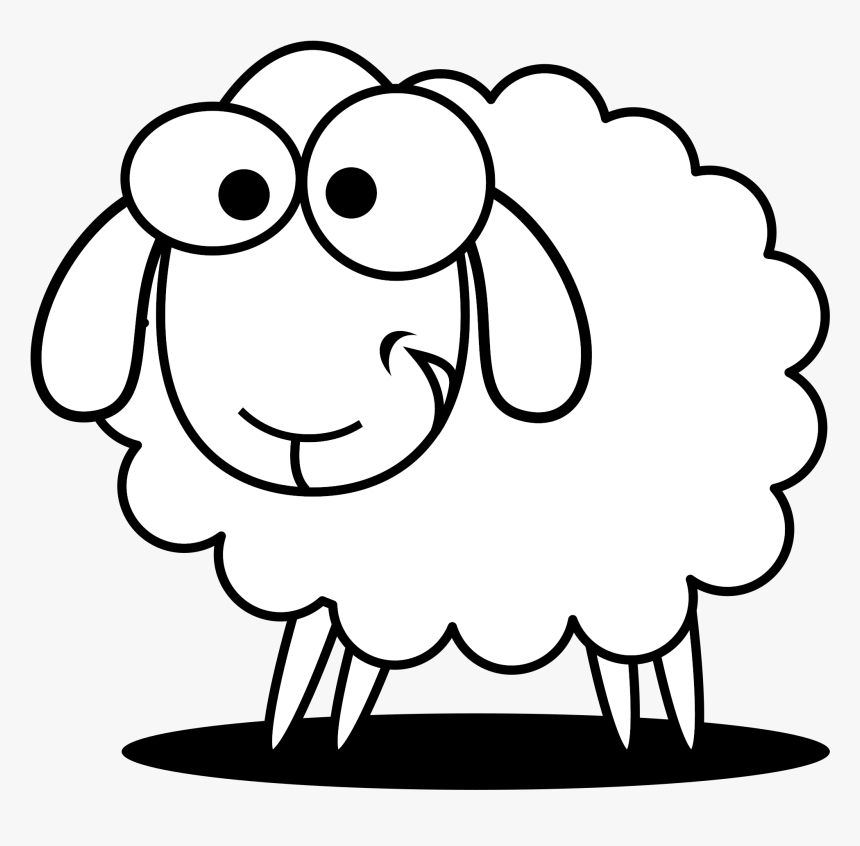 Sheep Clipart Foot - Sheep Clipart Black And White, HD Png Download, Free Download