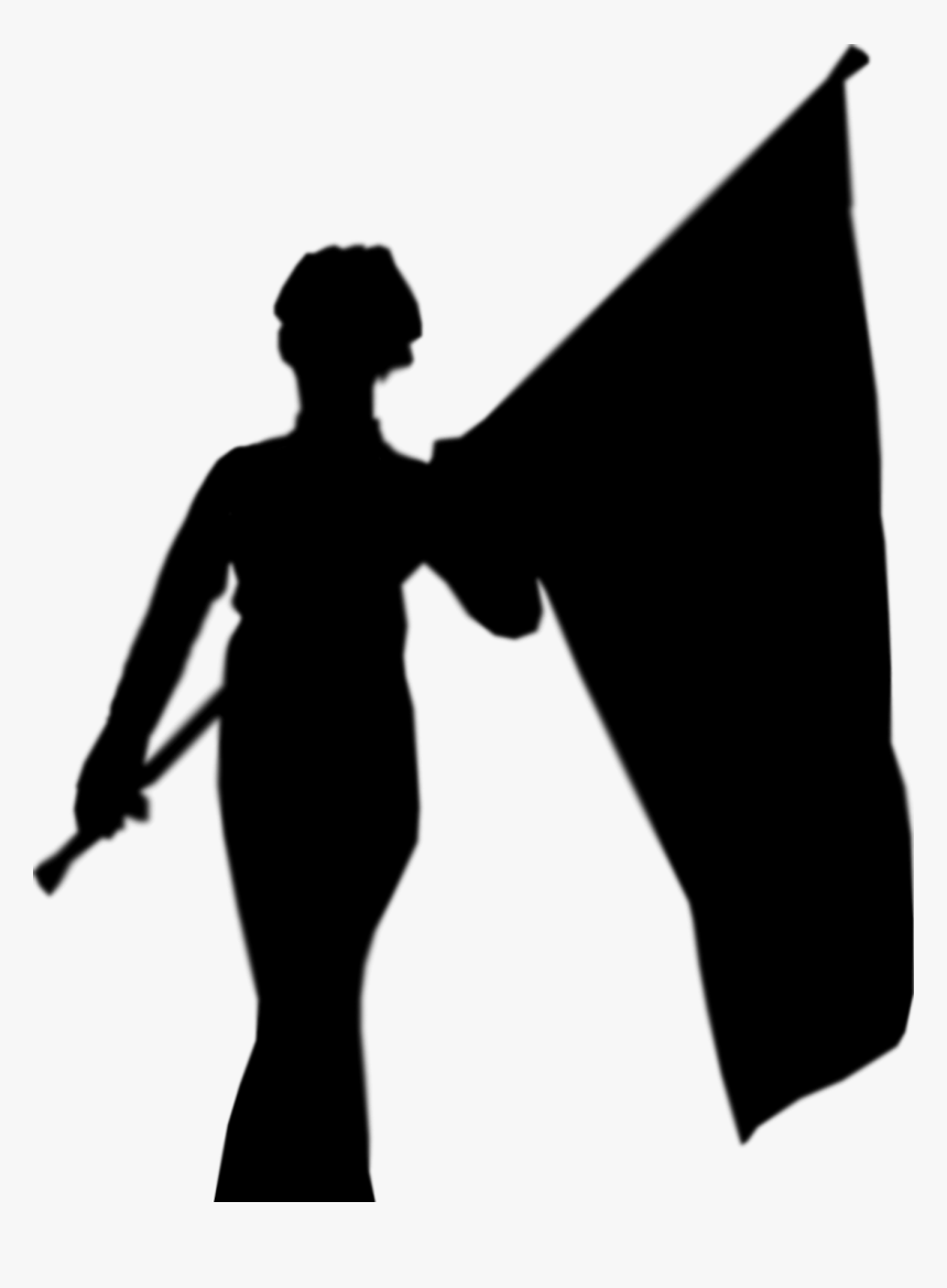 Band Silhouette Png - Color Guard Flag Png, Transparent Png, Free Download